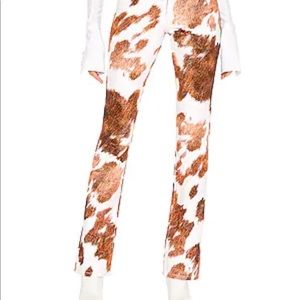 Weworewhat Cow print Boot cut jeans